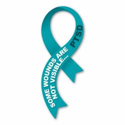 PTSD Awareness Some Wounds Are Not Visible Teal - Ribbon Magnet