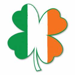 Irish Ireland Flag Four Leaf Clover - Magnet