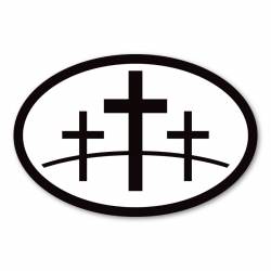 Three Crosses - Oval Magnet