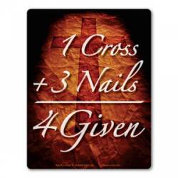 1 Cross + 3 Nails = 4 Given - Rectangle Magnet