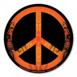 Orange Peace - Circle Magnet