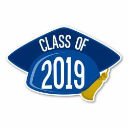 Class Of 2019 Blue Graduation Cap - Magnet