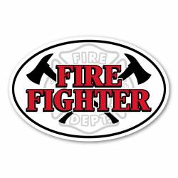 Firefighter Message With Maltese Cross - Oval Magnet