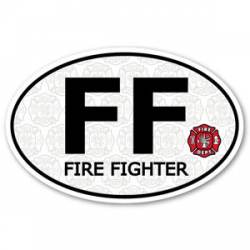 Firefighter & Maltese Cross - Oval Magnet