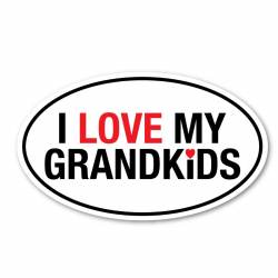 I Love My Grandkids - Oval Magnet
