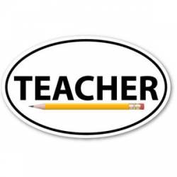 Teacher & Pencil - Oval Magnet