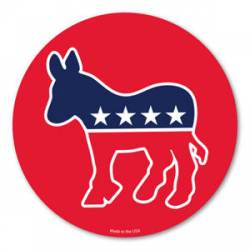 Democrat Donkey Centered - Circle Magnet