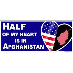 Mini Half Heart Afghanistan - Magnet
