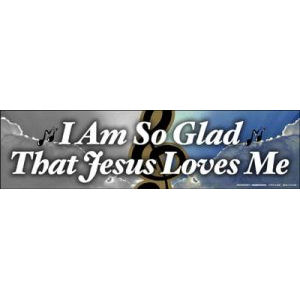 Glad Jesus Loves Me Hymn Bumper Magnet