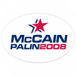 McCain Palin White - Oval Sticker