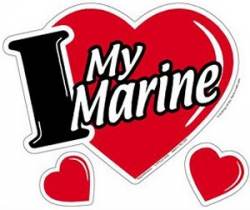 I Love My Marine - Heart Magnet