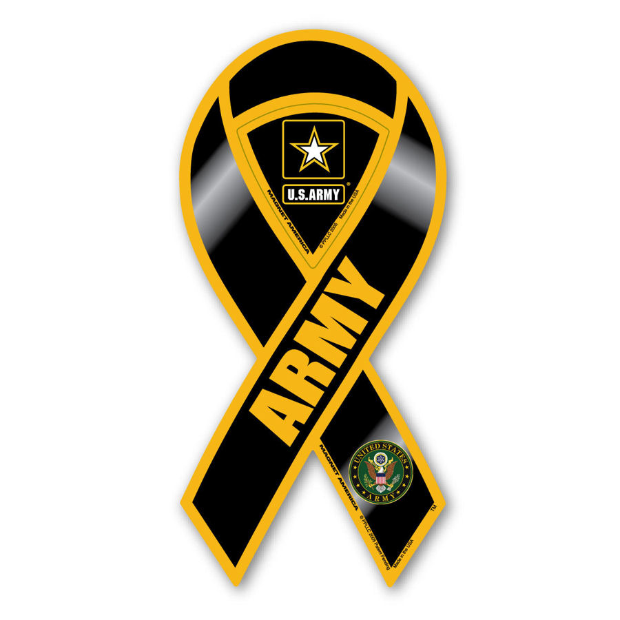 Army Black Gold - Ribbon Magnet