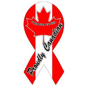 Proudly Canadian Ribbon Magnet