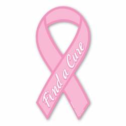 Find A Cure Breast Cancer Awareness - Ribbon Magnet