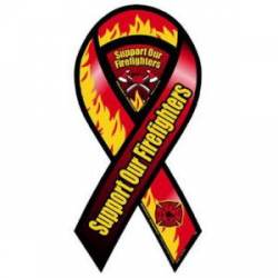 Support Our Firefighters Flame - Ribbon Magnet