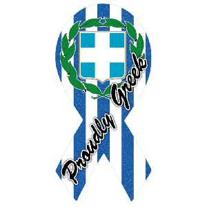 Proudly Greek Ribbon Magnet