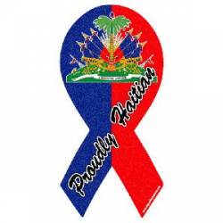 Proudly Haitian - Flag Ribbon Magnet