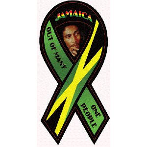 Proudly Jamaican Ribbon Magnet