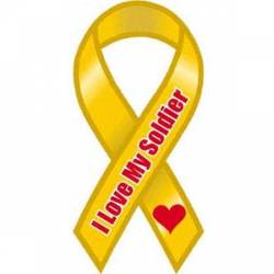 I Love My Soldier - Ribbon Magnet