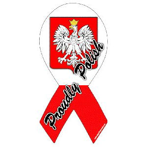 Proudly Polish Poland Ribbon Magnet