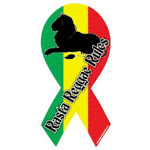 Rasta Reggae Rules Ribbon Magnet