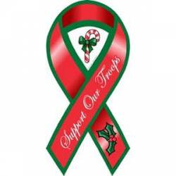 Holiday Support Our Troops - Ribbon Magnet