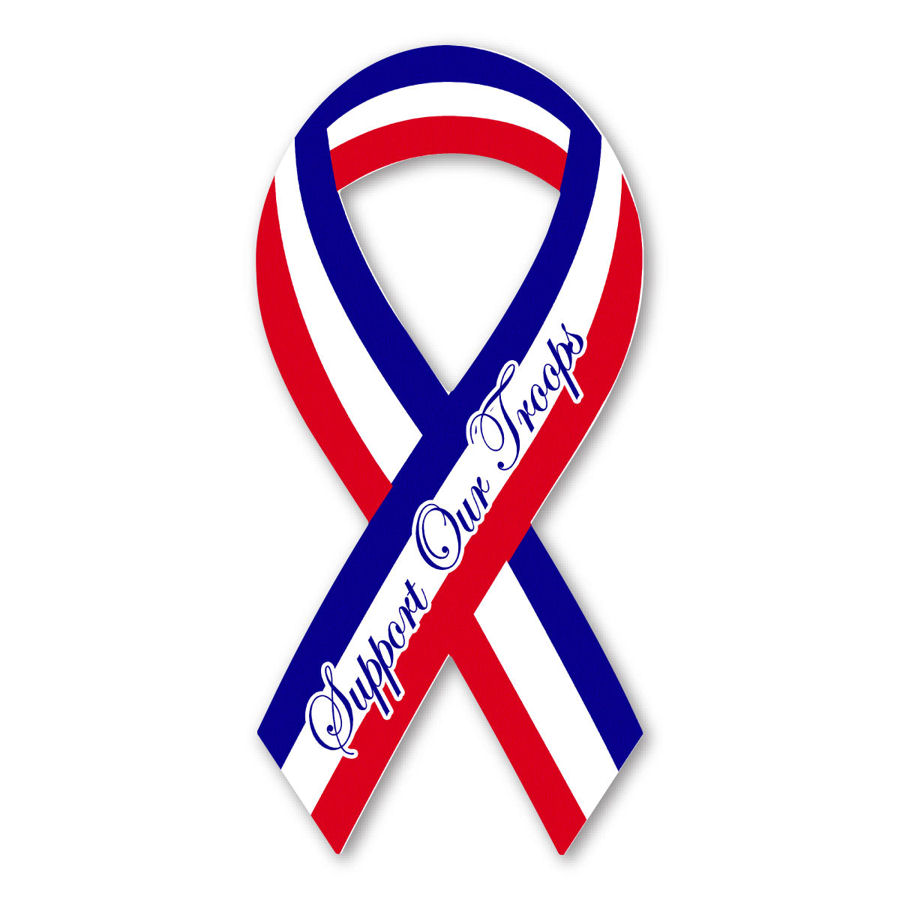 RWB Support Our Troops Ribbon Magnet