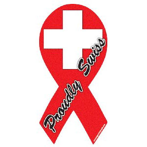 Proudly Swiss Flag Ribbon Magnet
