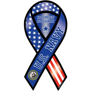 Navy Not For Self But Country Ribbon Magnet