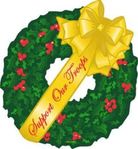 Support Our Troops Wreath Magnet