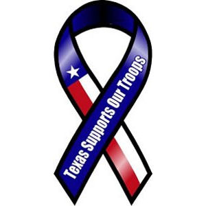 Texas Supports Troops Mini Ribbon Magnet