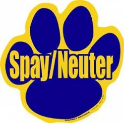Spay Neuter - Blue & Yellow Paw Magnet
