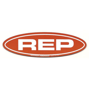 Republican Red Slim Oval Magnet