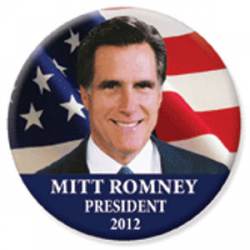 Mitt Romney 3 Inch President 2012 Flag - Button