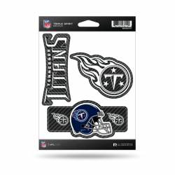 Tennessee Titans - Sheet Of 3 Carbon Fiber Triple Spirit Stickers