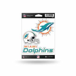 Miami Dolphins - Sheet Of 3 Triple Spirit Stickers