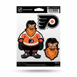 Philadelphia Flyers Gritty Mascot - Sheet Of 3 Triple Spirit Stickers