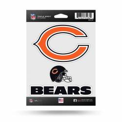 Chicago Bears - Sheet Of 3 Triple Spirit Stickers