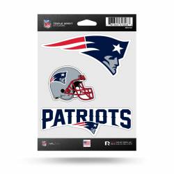 New England Patriots - Sheet Of 3 Triple Spirit Stickers
