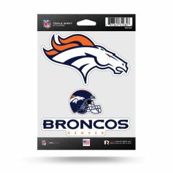 Denver Broncos - Sheet Of 3 Triple Spirit Stickers