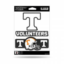 University Of Tennessee Volunteers - Sheet Of 3 Carbon Fiber Triple Spirit Stickers