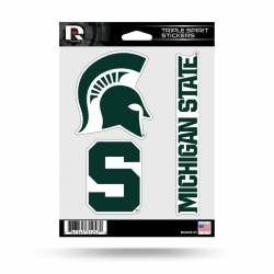 Michigan State University Spartans - Sheet Of 3 Triple Spirit Stickers