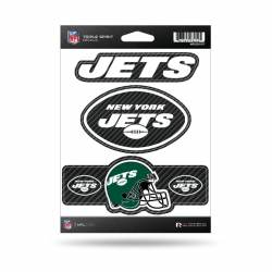 New York Jets - Sheet Of 3 Carbon Fiber Triple Spirit Stickers