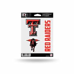 Texas Tech University Red Raiders - Sheet Of 3 Triple Spirit Stickers