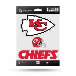 Kansas City Chiefs - Sheet Of 3 Triple Spirit Stickers