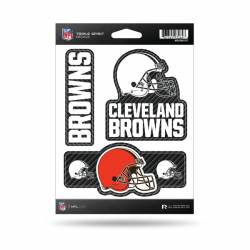 Cleveland Browns - Sheet Of 3 Carbon Fiber Triple Spirit Stickers