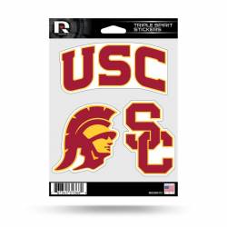 University Of Southern California USC Trojans - Sheet Of 3 Triple Spirit Stickers