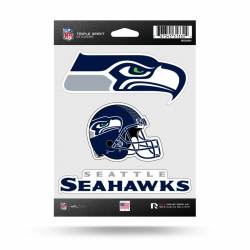 Seattle Seahawks - Sheet Of 3 Triple Spirit Stickers