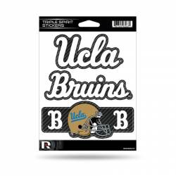 University Of California-Los Angeles UCLA Bruins - Sheet Of 3 Carbon Fiber Triple Spirit Stickers