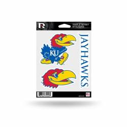 University Of Kansas Jayhawks - Sheet Of 3 Triple Spirit Stickers